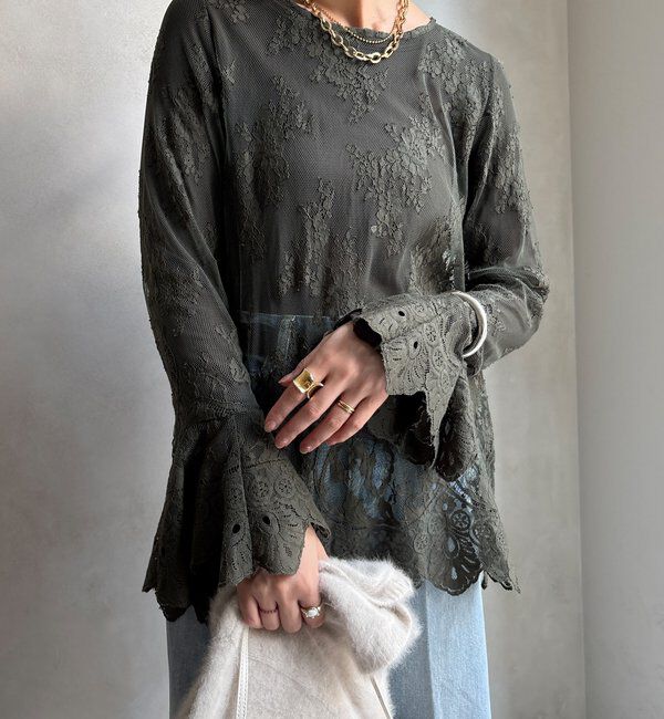  「レースフレアブラウス」|シャツ・ブラウス|