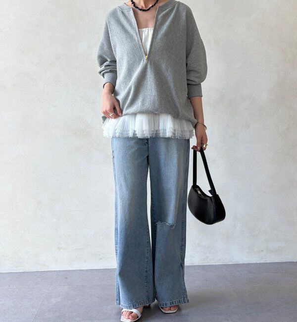  「【新色追加】【インフルエンサー OKOCHI企画】ハーフジップスウェット」|Tシャツ・カットソー|