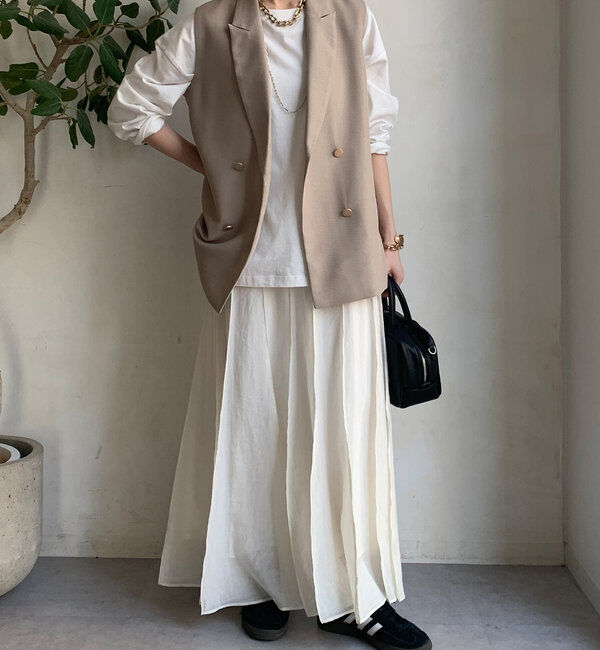  「シアーパネルプリーツスカート」|スカート|