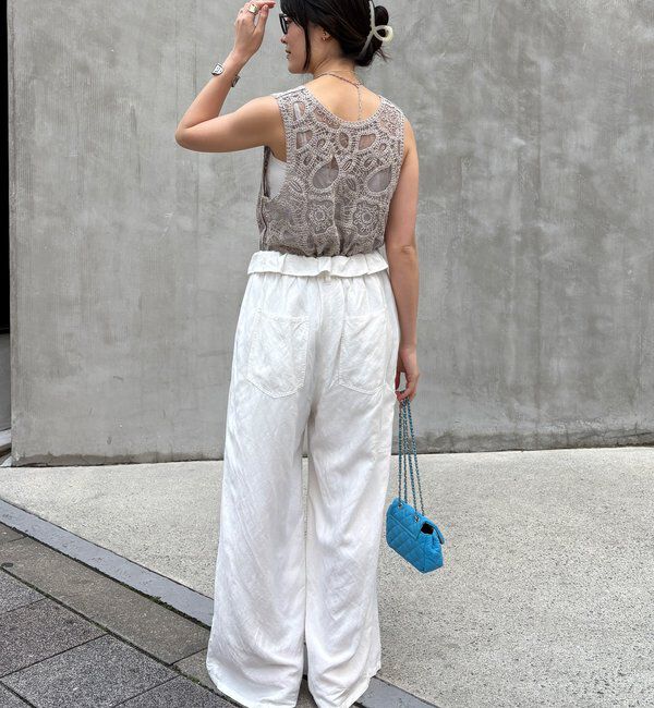  「刺繍前後2WAYレースタンク」|シャツ・ブラウス|