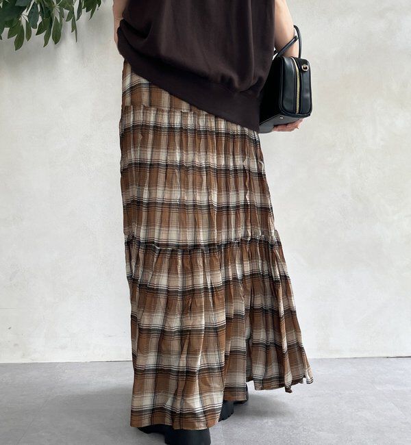  「チェックワッシャースカート」|スカート|