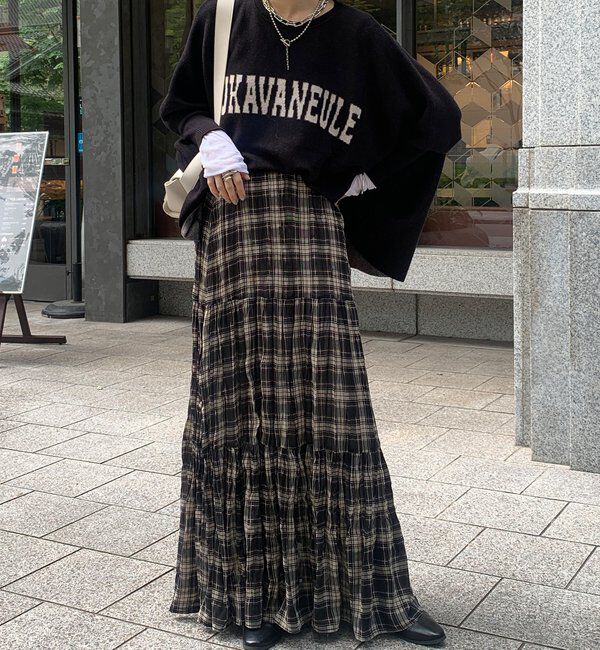  「チェックワッシャースカート」|スカート|