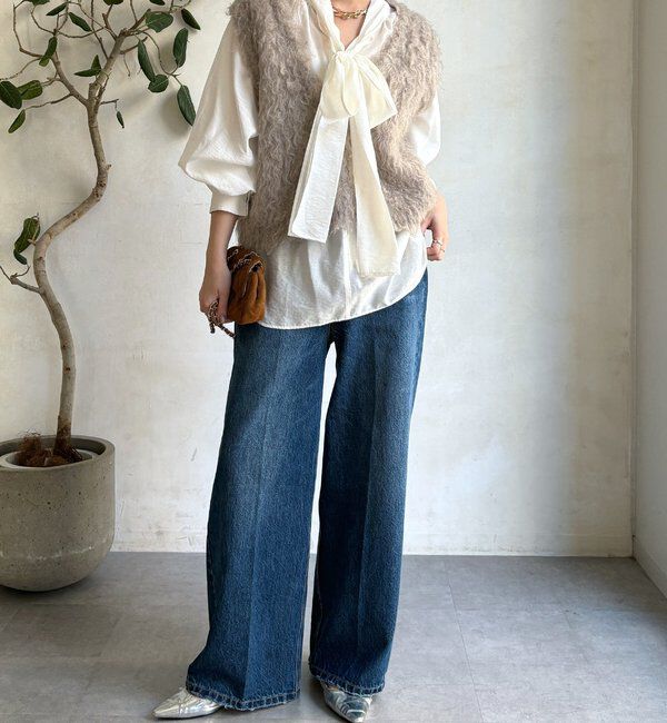  「【REI企画カラーあり】【前後2WAY】シャギーニットベスト」|ニット・セーター|