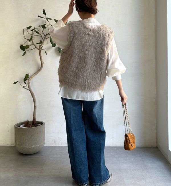  「【REI企画カラーあり】【前後2WAY】シャギーニットベスト」|ニット・セーター|