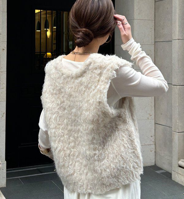  「【REI企画カラーあり】【前後2WAY】シャギーニットベスト」|ニット・セーター|