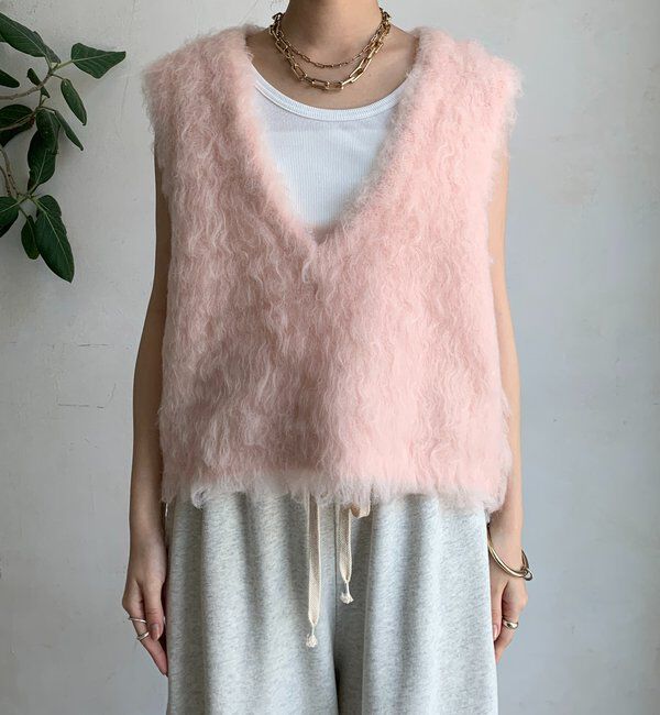  「【REI企画カラーあり】【前後2WAY】シャギーニットベスト」|ニット・セーター|