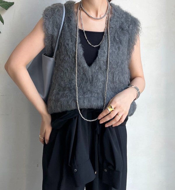  「【REI企画カラーあり】【前後2WAY】シャギーニットベスト」|ニット・セーター|