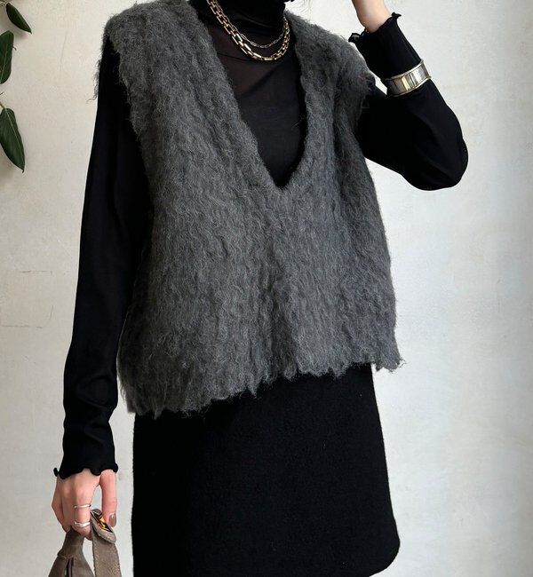  「【REI企画カラーあり】【前後2WAY】シャギーニットベスト」|ニット・セーター|