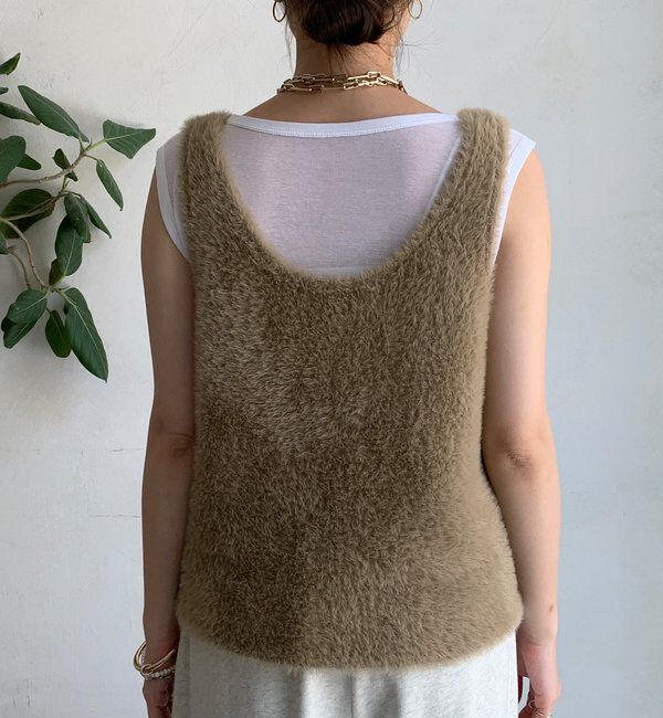  「前後2WAYシャギーニットタンクベスト」|ニット・セーター|
