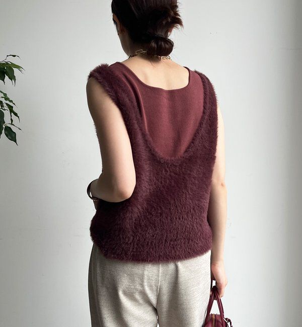  「前後2WAYシャギーニットタンクベスト」|ニット・セーター|