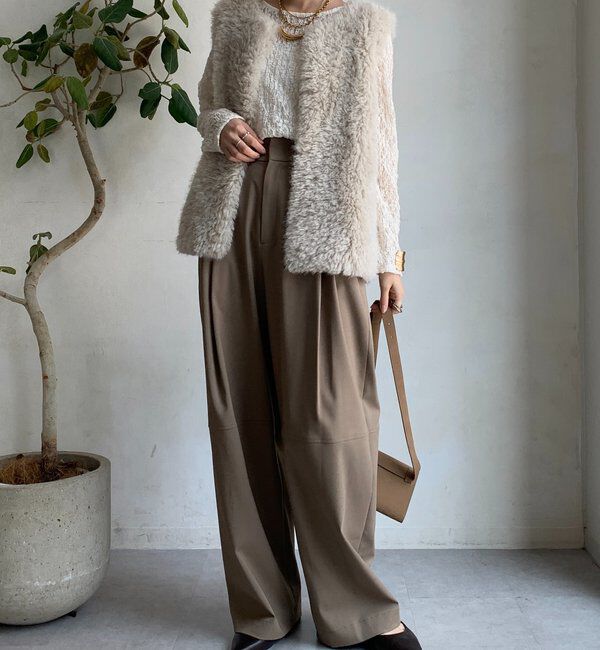  「リンクルフラワーシャーリングプルオーバー」|Tシャツ・カットソー|