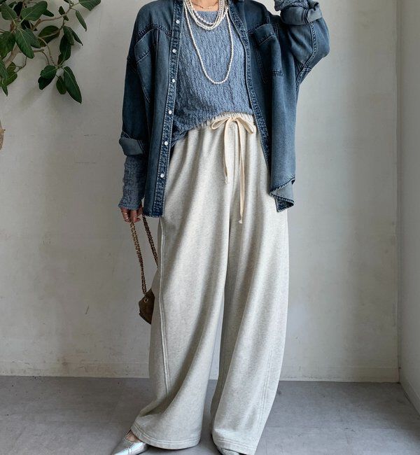  「リンクルフラワーシャーリングプルオーバー」|Tシャツ・カットソー|