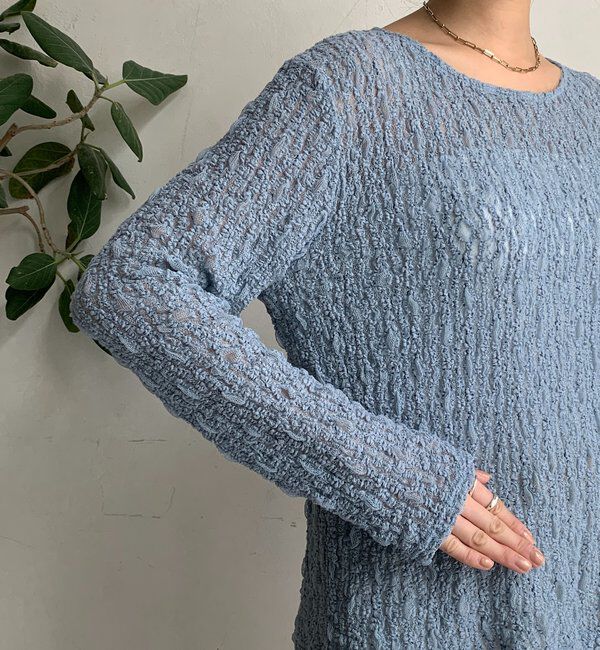  「リンクルフラワーシャーリングプルオーバー」|Tシャツ・カットソー|