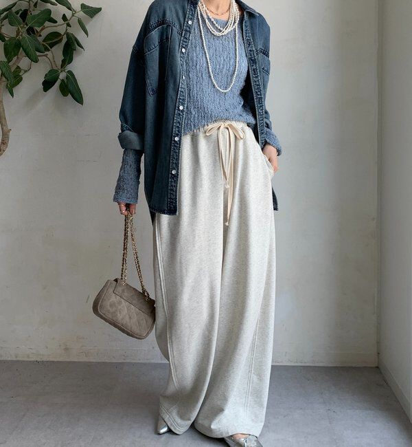  「リンクルフラワーシャーリングプルオーバー」|Tシャツ・カットソー|