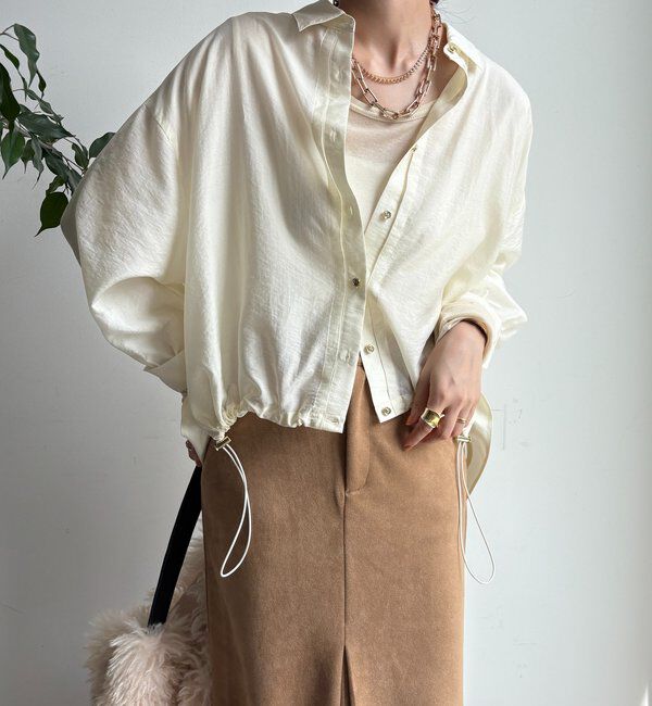  「襟付シアースピンドルブラウス」|シャツ・ブラウス|アイボリー