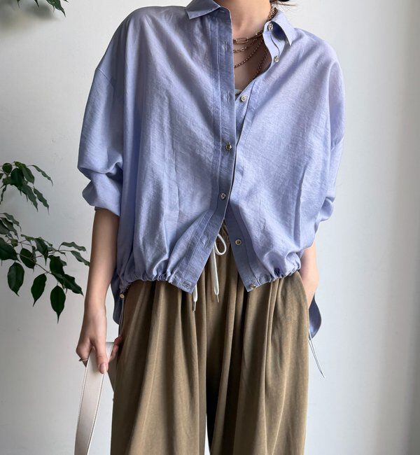  「襟付シアースピンドルブラウス」|シャツ・ブラウス|