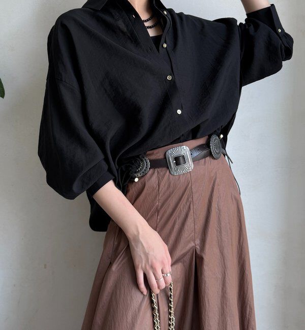  「襟付シアースピンドルブラウス」|シャツ・ブラウス|