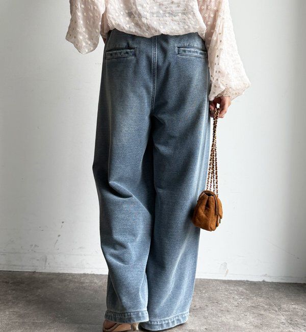  「【デニムなのにスウェット!?】デニムスウェットパンツ」|チノ|