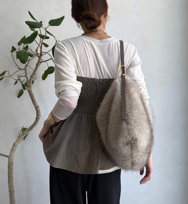  「【新色追加】チュールフロッキーシアー切替TEE」|Tシャツ・カットソー|