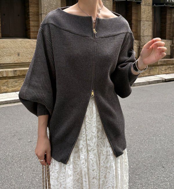  「フロントジップニット」|ニット・セーター|