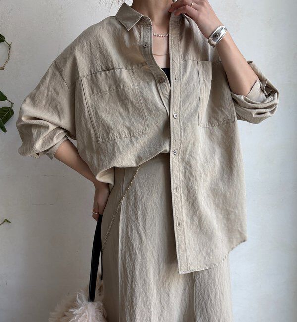  「【セットアップ対応】ピグメントライクシャツ」|シャツ・ブラウス|ベージュ