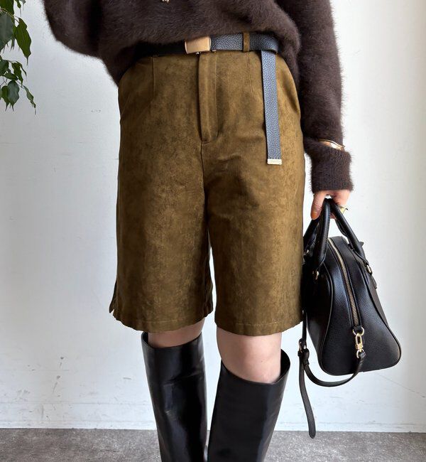  「【セットアップ対応】フェイクスエードショートパンツ」|チノ|