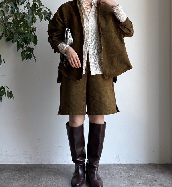  「【セットアップ対応】フェイクスエードショートパンツ」|チノ|