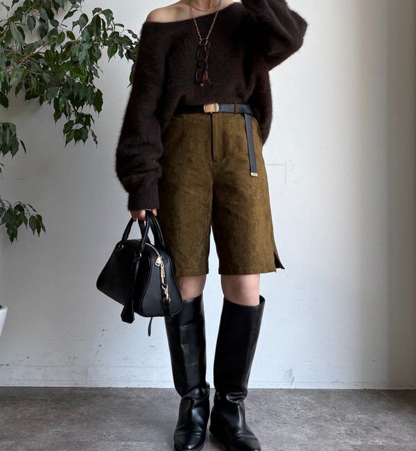  「【セットアップ対応】フェイクスエードショートパンツ」|チノ|