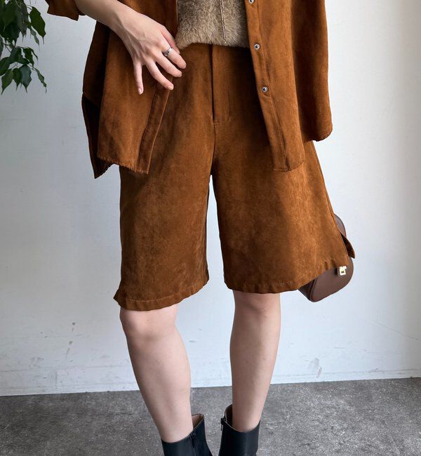  「【セットアップ対応】フェイクスエードショートパンツ」|チノ|