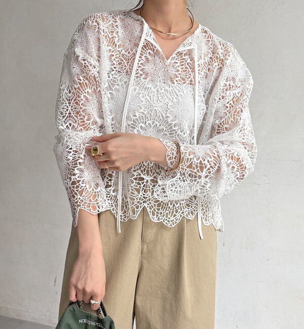  「レーススカラブラウス」|シャツ・ブラウス|