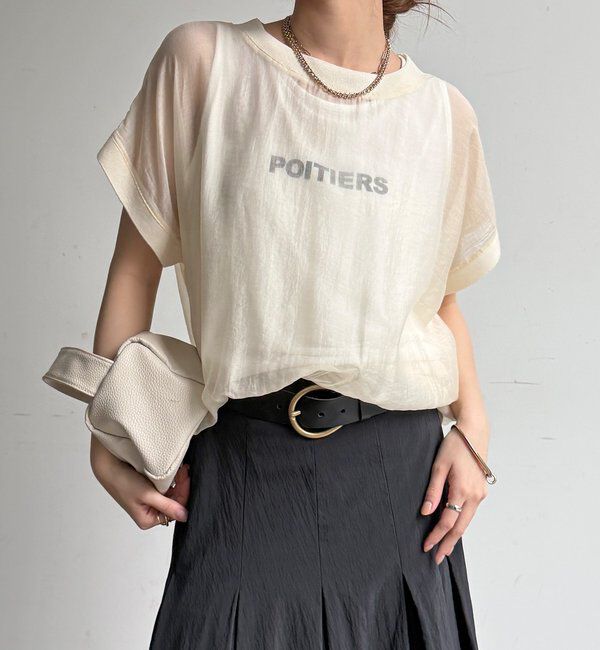  「【WEB限定】ロゴタンクセット布帛切替ニットプルオーバー」|ニット・セーター|アイボリー