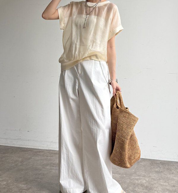  「【WEB限定】ロゴタンクセット布帛切替ニットプルオーバー」|ニット・セーター|