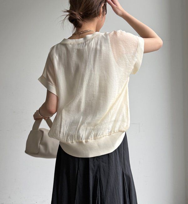  「【WEB限定】ロゴタンクセット布帛切替ニットプルオーバー」|ニット・セーター|