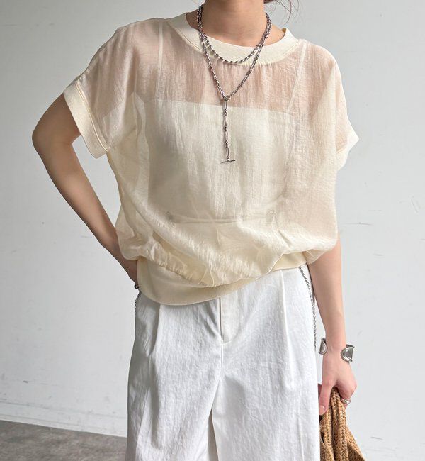  「【WEB限定】ロゴタンクセット布帛切替ニットプルオーバー」|ニット・セーター|