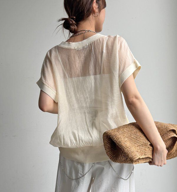  「【WEB限定】ロゴタンクセット布帛切替ニットプルオーバー」|ニット・セーター|