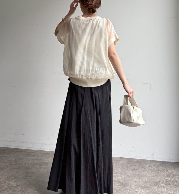  「【WEB限定】ロゴタンクセット布帛切替ニットプルオーバー」|ニット・セーター|