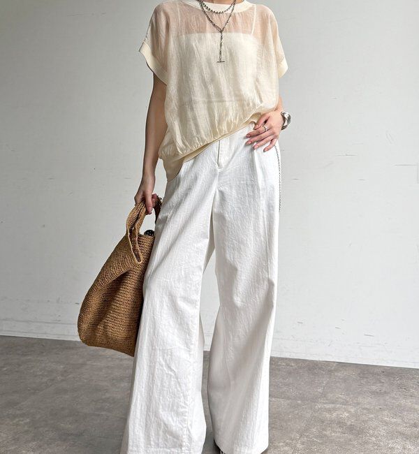  「【WEB限定】ロゴタンクセット布帛切替ニットプルオーバー」|ニット・セーター|