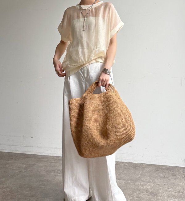  「【WEB限定】ロゴタンクセット布帛切替ニットプルオーバー」|ニット・セーター|