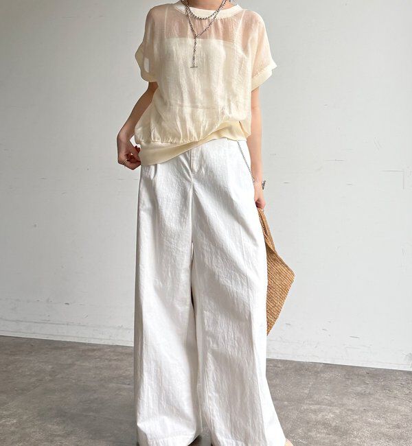  「【WEB限定】ロゴタンクセット布帛切替ニットプルオーバー」|ニット・セーター|