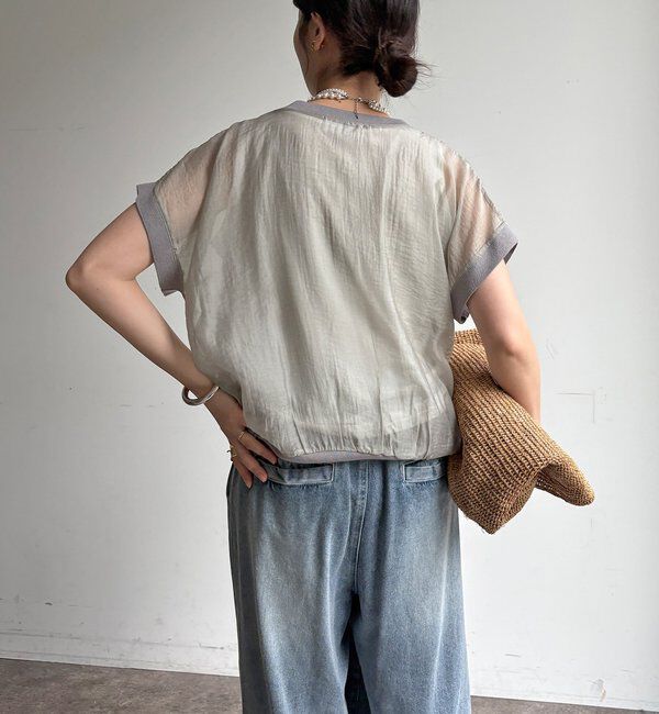  「【WEB限定】ロゴタンクセット布帛切替ニットプルオーバー」|ニット・セーター|