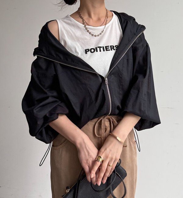  「【WEB限定】ロゴタンクセット布帛切替ニットプルオーバー」|ニット・セーター|