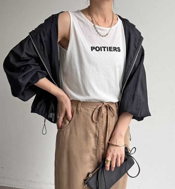  「【WEB限定】ロゴタンクセット布帛切替ニットプルオーバー」|ニット・セーター|