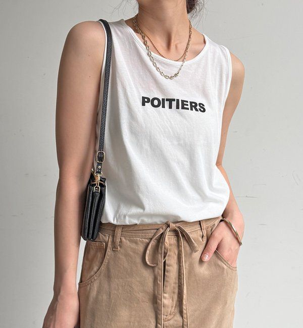  「【WEB限定】ロゴタンクセット布帛切替ニットプルオーバー」|ニット・セーター|