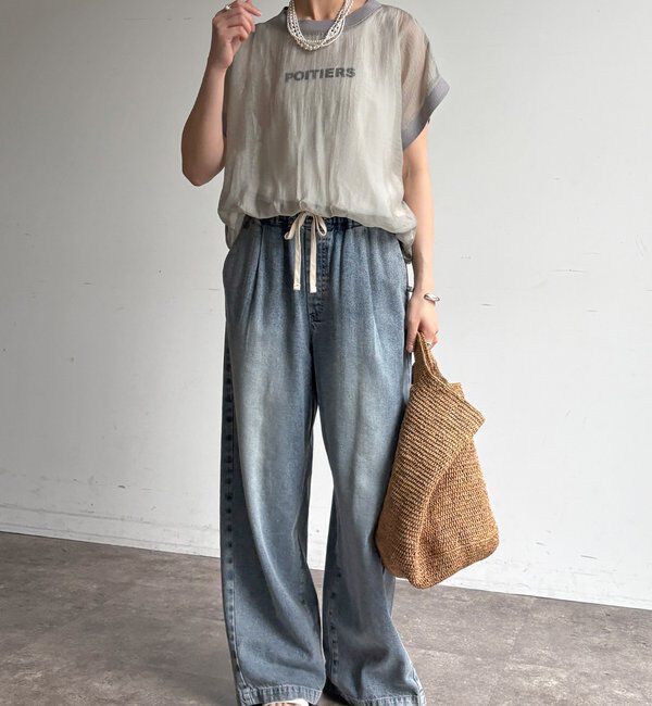  「【WEB限定】ロゴタンクセット布帛切替ニットプルオーバー」|ニット・セーター|