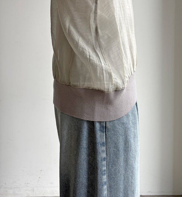  「【WEB限定】ロゴタンクセット布帛切替ニットプルオーバー」|ニット・セーター|