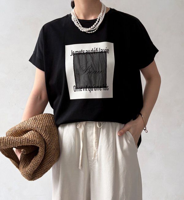  「【WEB限定】BeauオーガンジーロゴTEE」|Tシャツ・カットソー|ブラック