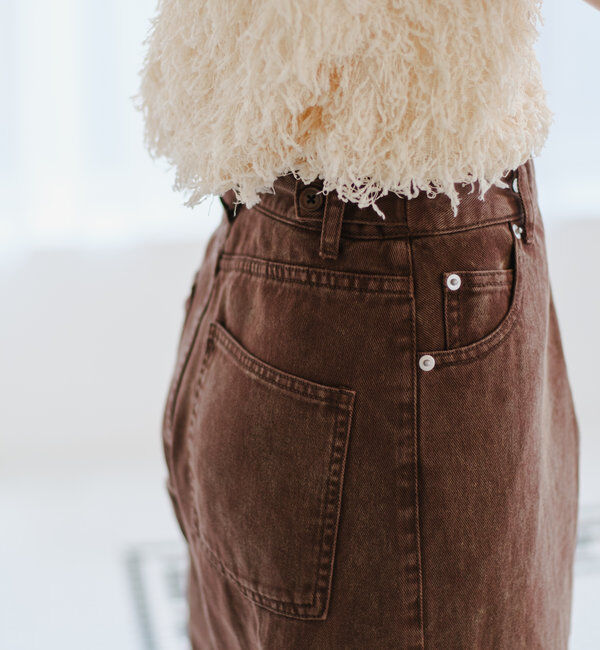  「【3サイズ】デニムタックワイドパンツ」|デニム|