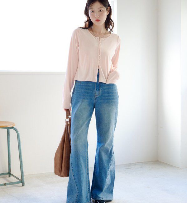  「カットベロアボタンカーディガン」|Tシャツ・カットソー|