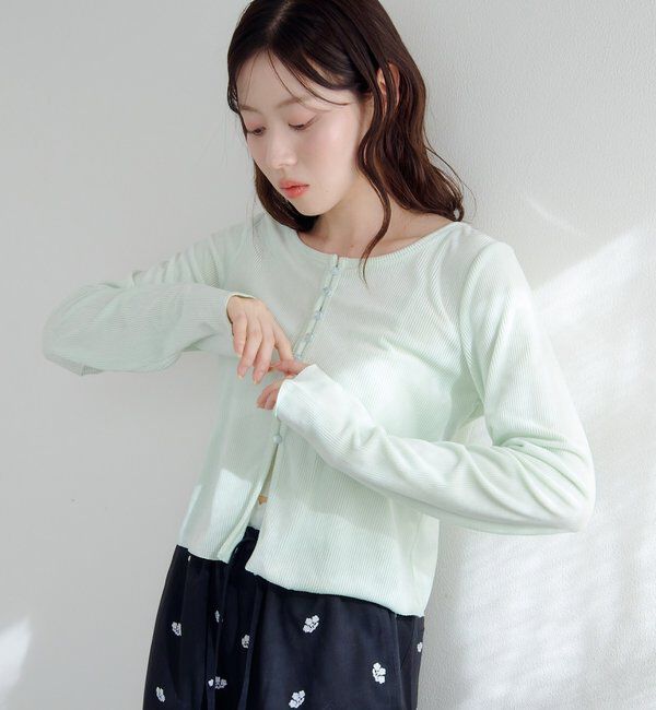  「カットベロアボタンカーディガン」|Tシャツ・カットソー|