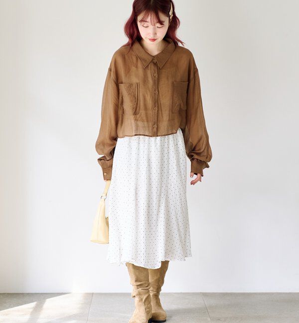  「ドットシアーミドルスカート」|スカート|